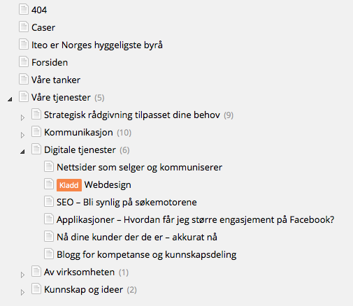Flere mapper og undermapper på en datamaskin