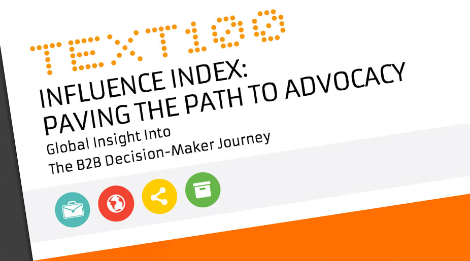 Tekst "Text100 Influence Index: Paving the path to advocacy"