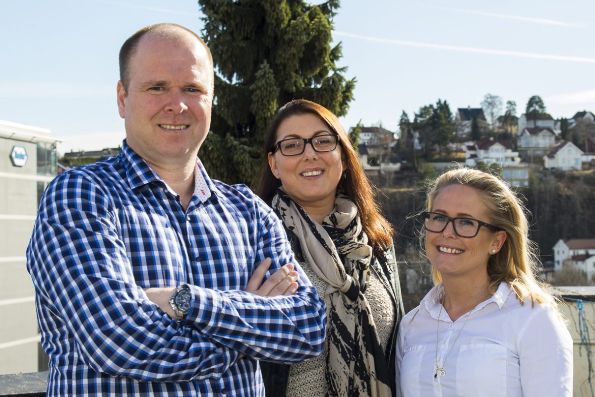 Portrettbilde av Andreas Thue, Tina Tharaldsen og Gitte