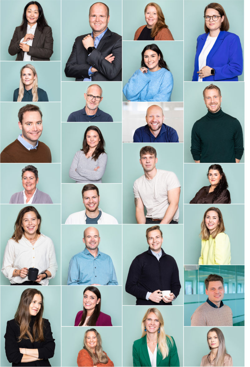 Profilbilder av alle Iteos ansatte, satt sammen til en collage.